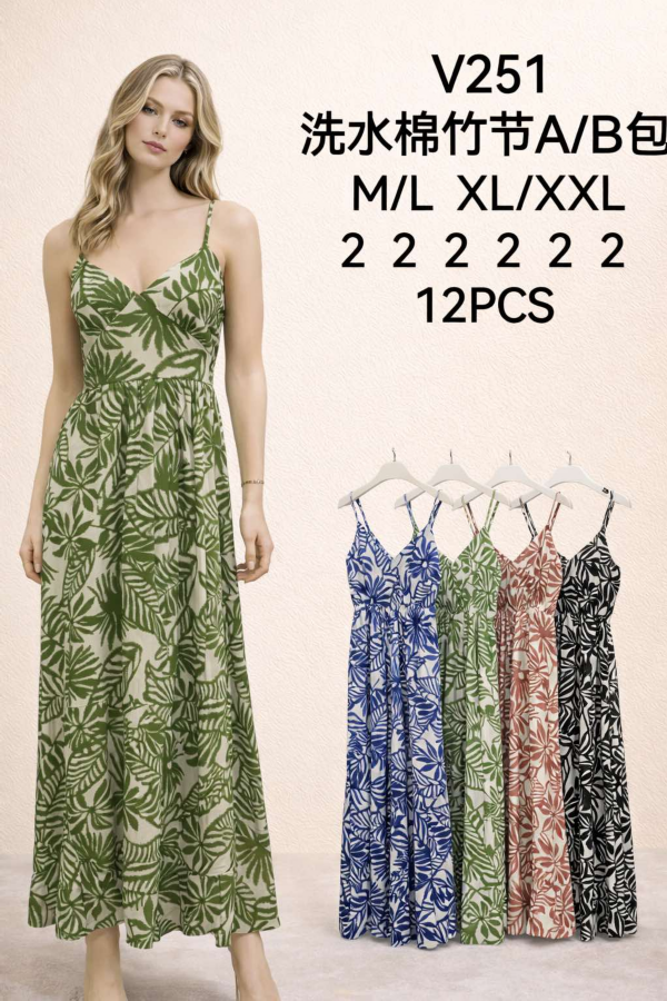 Sukienki damskie Roz M-2XL, Mix Kolor .Paczka 12 szt 1